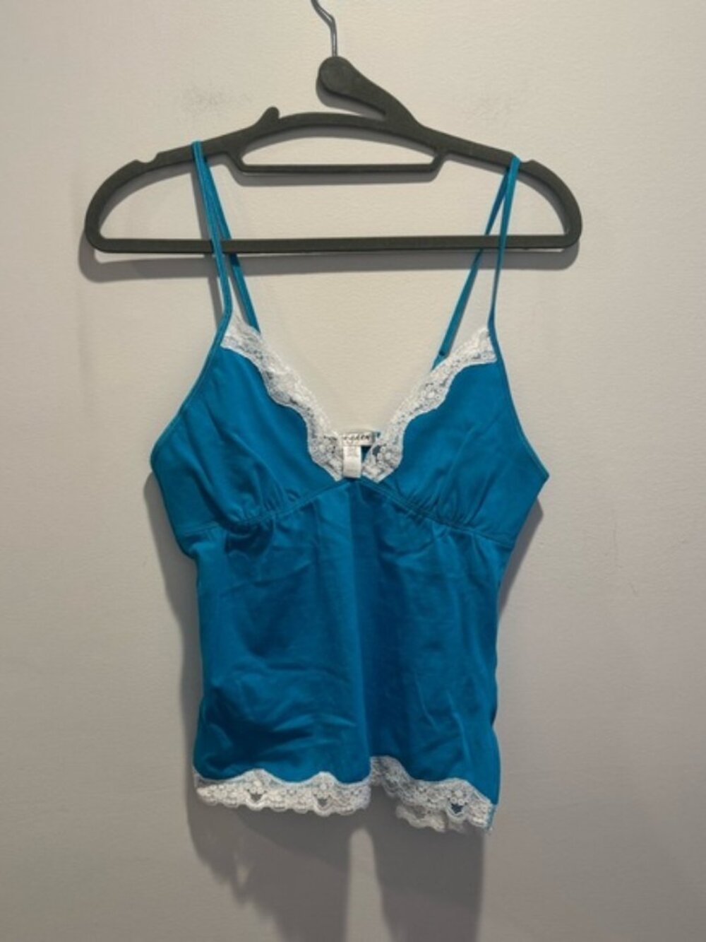 Honeydew Blue Lace-Trim Camisole Tank Top